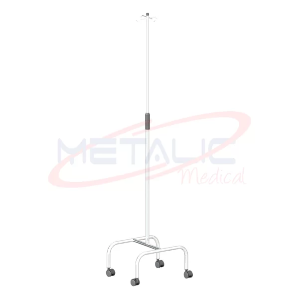 MT 534i - Suporte para soro altura regulável 4 pés com rodas - Inox