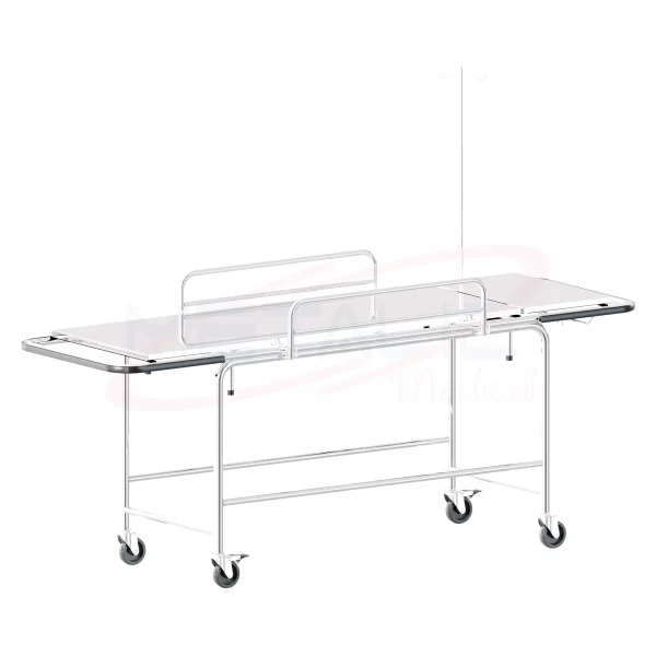 MT 251iP - Carro maca leito chapa com grades e para-choque - Inox