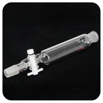 Funil de separação tipo CILÍNDRICO, com Torneira de PTFE e Tampa/Rolha esmerilhada